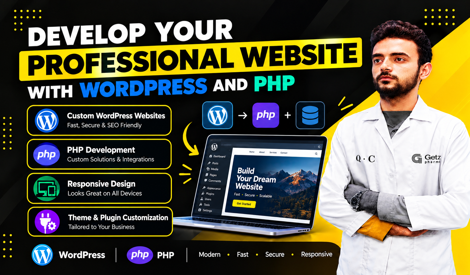 I will create your WordPress website from Figma with modern interactions, fully responsive design.