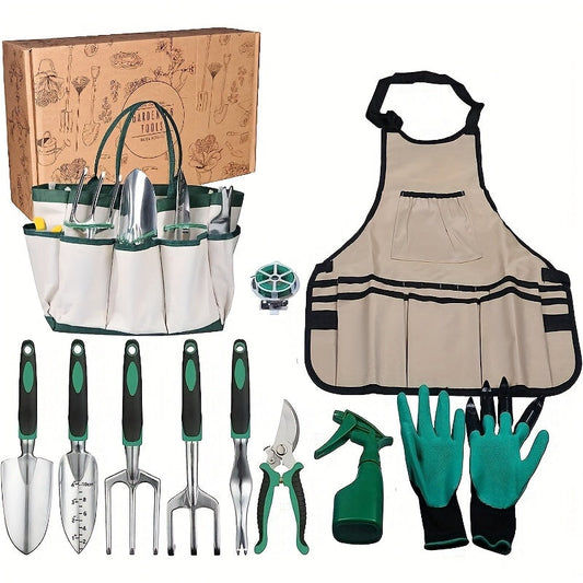 Garden Tools with Apron and Gloves Set (11pcs)